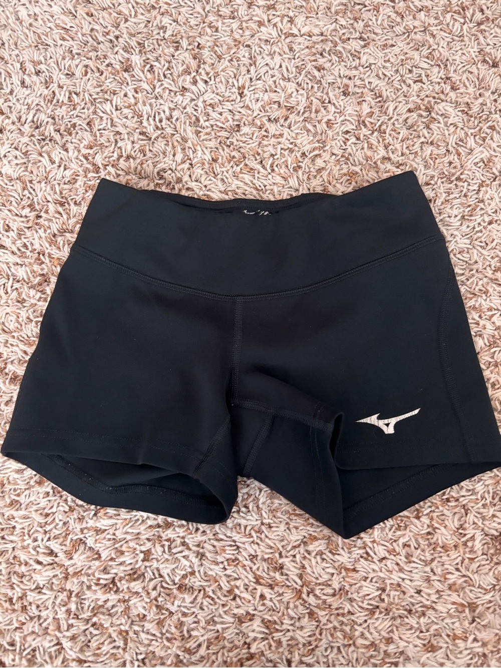 Mizuno Women's Black Athletic Bike Shorts with Logo